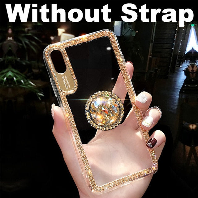 Glitter With Finger Ring Case For iPhone - Womenwares.com