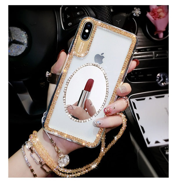 Glitter With Finger Ring Case For iPhone - Womenwares.com