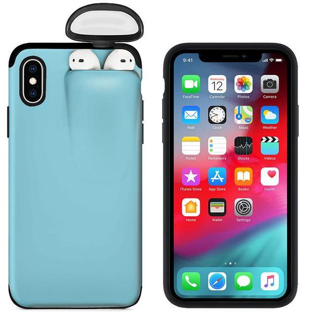 2-In-1 Iphone Airpod Case skype blue color