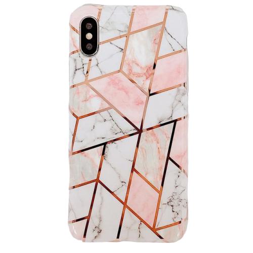 Plating Geometric Marble iPhone Case - Womenwares.com