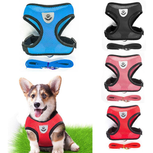 Breathable Small Dog Pet Harness and Leash Set - Womenwares.com